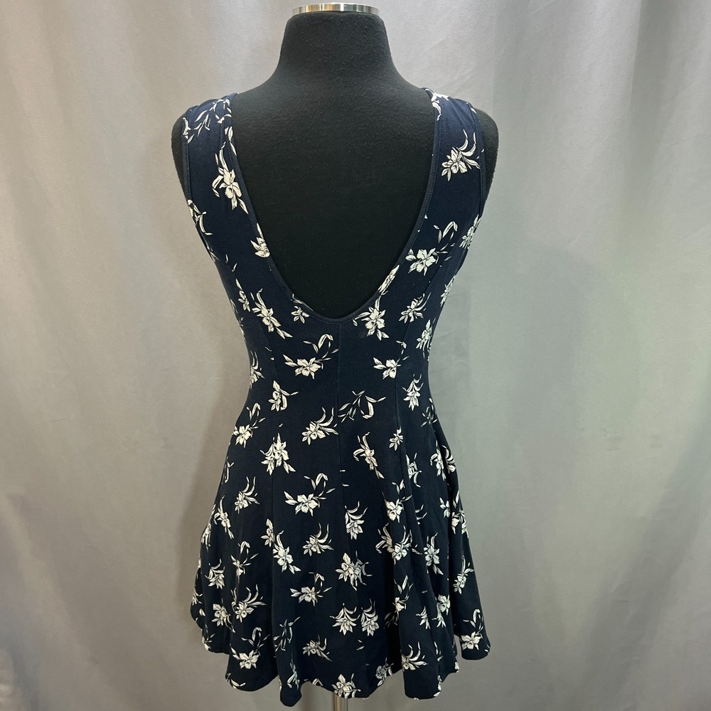 Forever 21 Mini Dress Womens S Navy White Floral Print Cotton Sleeveless Party - Picture 3 of 9